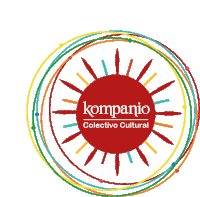 a logo for kompanio colectivo cultural with a red sun