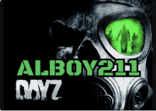 a poster with a skull and a gas mask that says alboy211 on it