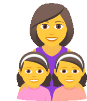 a cartoon illustration of a woman with two children