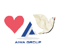 a logo for the aiwa group with a heart and a bird