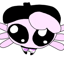 a drawing of an axolotl wearing a black hat and purple pants