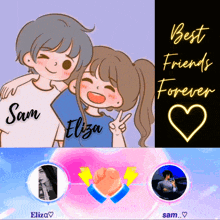 a cartoon of a boy and a girl with the words best friends forever