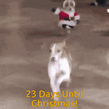 a blurred image of santa claus with the words 23 days until christmas