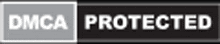 a logo that says dmca protected on a black background