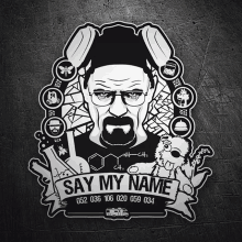 a black and white drawing of breaking bad character heisenberg