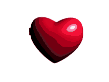 a red heart on a white background that looks like it is floating in the air