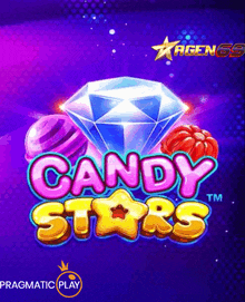 a poster for candy stars with a diamond in the middle