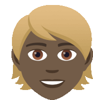 a cartoon drawing of a man 's face with brown eyes and blonde hair