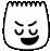 a black and white drawing of a cartoon character 's face with a smile .