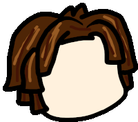 a cartoon drawing of a person 's brown hair