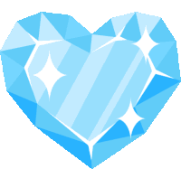 a blue heart shaped diamond with sparkles on it