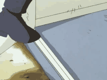 a cartoon drawing of a person 's foot on a dirty floor