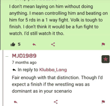 a screenshot of a text message between mjd1989 and klubba_lang