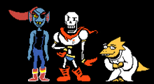 a pixel art of undertale characters including papyrus and aqua