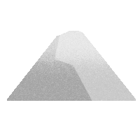 a gray triangle with a white background and a few dots on it