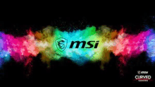 the msi logo is surrounded by a rainbow of colors