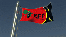 a flag that says eff on it is waving in the wind