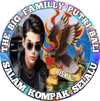 a logo for the big family putri bali with a man and an eagle