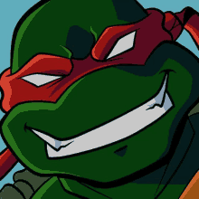 a cartoon of a teenage mutant ninja turtle with a big smile on his face