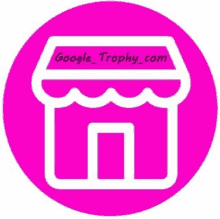 a pink circle with a google_trophy_com logo