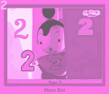 a playhouse disney advertisement for mom bot with a picture of a doll