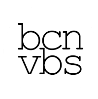 a logo for bcn vbs is shown in black on a white background