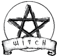 a drawing of a pentagram with the word witch underneath it