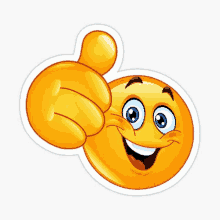 a yellow smiley face is giving a thumbs up sign