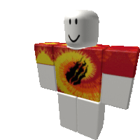 a roblox character wearing a tie dye shirt