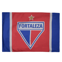 a red white and blue flag with the word fortaleza in white