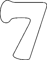 a black and white outline of the number 7