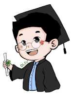 a cartoon drawing of a man in a graduation cap and gown with dlsu written on the bottom