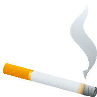 a yellow and white cigarette with smoke coming out of it on a white background