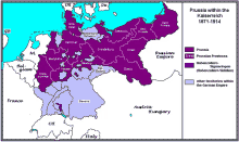 a map showing the prussia within the kaiserreich 1871-1914