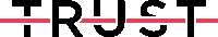 the word trust is written in black and red