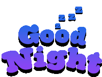 a blue and purple good night sign with a white background