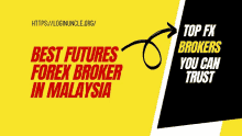 a yellow and black advertisement for top fx brokers in malaysia