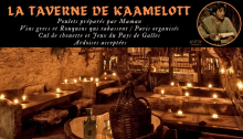 a poster for la taverne de kaamelott with a picture of a tavern