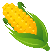 a cartoon illustration of corn on the cob