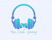 a logo for ron_dude gaming shows headphones and a controller