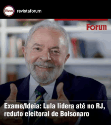 a man in a suit and tie is giving a thumbs up for revista forum