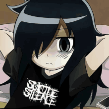 a girl wearing a shirt that says suicide silence