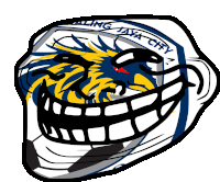 a drawing of a troll face with java city written on the bottom