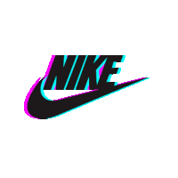 a black nike logo with a purple and blue gradient