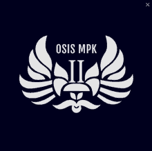 a logo for osis mpk ii with wings and a mustache