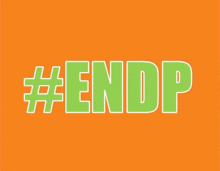 an orange background with #endp written in green letters