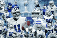 a collage of cowboys football players including number 3