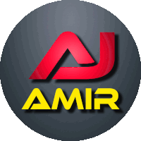 a logo for amir shows a red letter a and yellow letter r