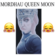 a picture of mordhau queen moon with a sad face