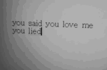 you said you love me you lied written on a piece of paper